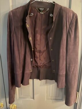 Worth Women's Plum Suede Snap-Front Blazer Size 10